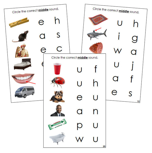 Vowel Sound Choice Cards Step 1 (photos) - Montessori Print Shop