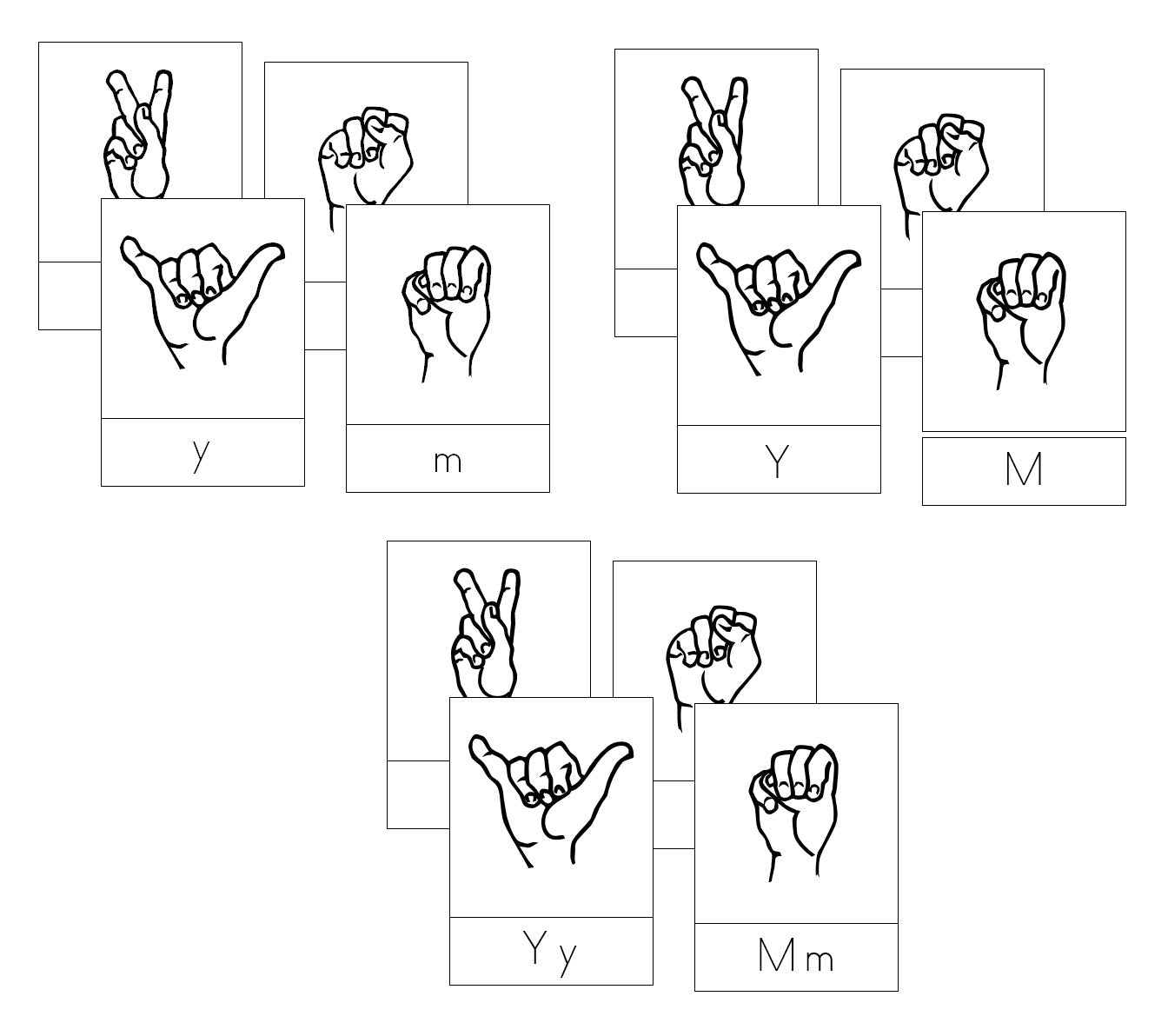 American Sign Language Cards Montessori Print Shop