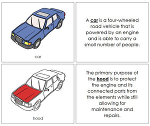 Parts of a Car Nomenclature Book (Red) - Montessori Print Shop