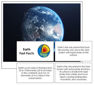 Earth Fast Facts & Pictures - Montessori Print Shop