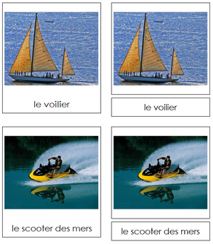 French - Marine Transportation - Les cartes de transport maritime - Montessori Print Shop