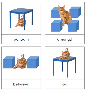 Preposition Picture Cards - Montessori Print Shop grammar lesson
