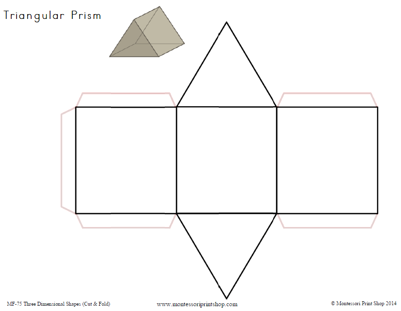 Three Dimensional Shapes (cut & fold) - elementary Montessori geometry