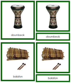 Musical Instruments of Africa 3-Part Cards - Montessori Print Shop Continent Studies