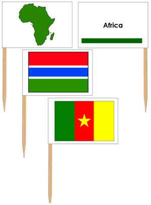 African Flags (Pin Map Flags) - Montessori Print Shop geography