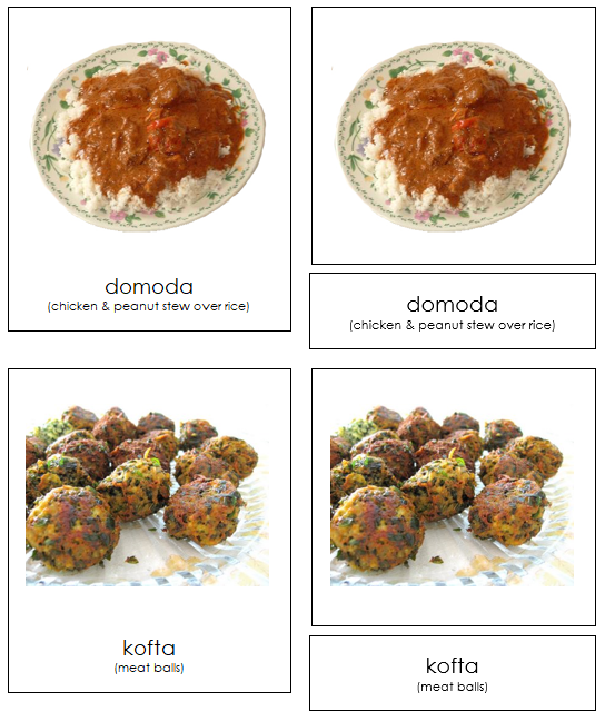 African Food - Montessori geography materials