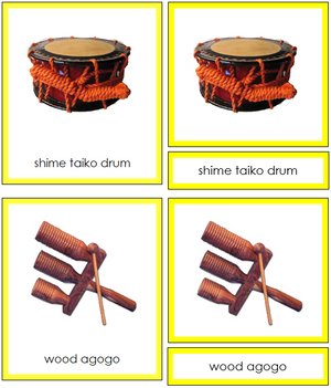 Musical Instruments of Asia 3-Part Cards - Montessori Print Shop continent study
