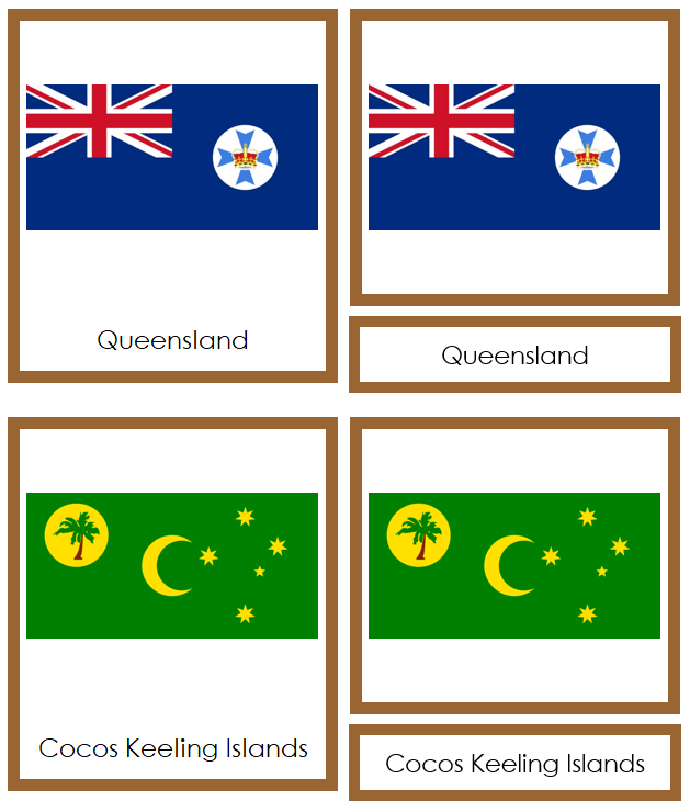 Oceanian Flags - Montessori continent cards