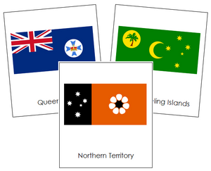 Australian Flags - Montessori continent cards