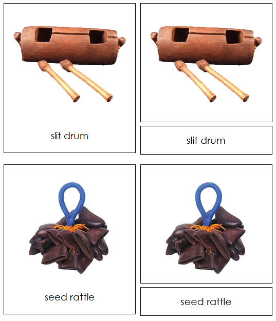 Australian/Oceanian Musical Instruments - Montessori geography cards