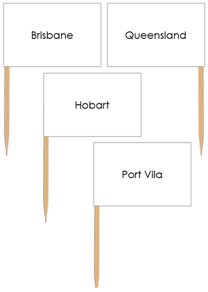 Capital Cities of Australia Pin Flags - Montessori geography materials