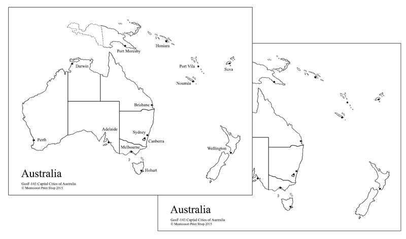 Australian Capital Cities Map - Montessori Print Shop geography materials