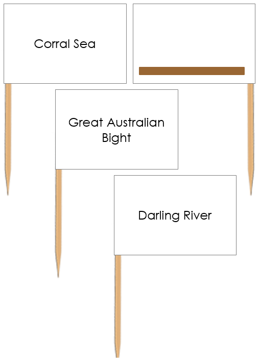 Waterways of Australia: Pin Flags - Montessori Print Shop geography materials