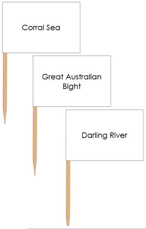 Waterways of Australia: Pin Flags - Montessori Print Shop geography materials