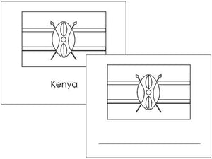 African Flags: Outlines - Montessori geography cards