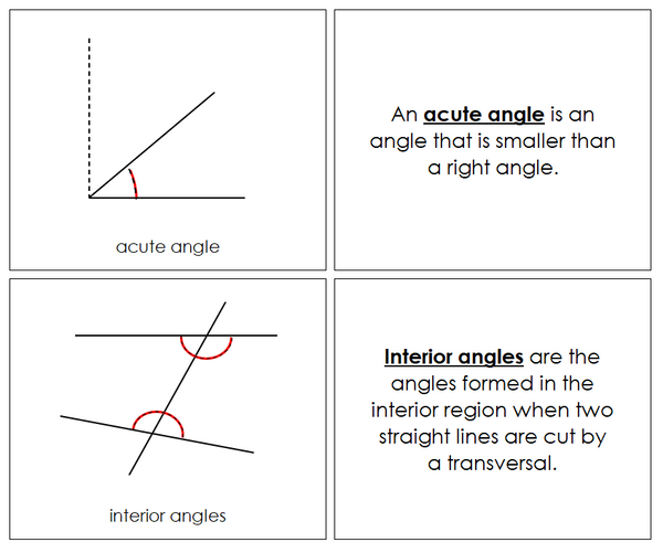 Study of Angles Book - Montessori Print Shop