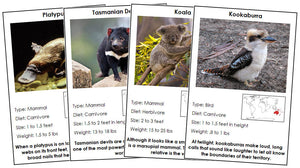 Animals of Australia/Oceania Information Cards - Montessori Print Shop