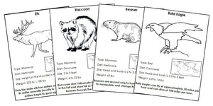 Animals of North America Information Blackline Masters - Montessori Print Shop