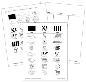 Animal Skin: Stripes, Spots, Solid (Blackline masters) - Montessori Print Shop