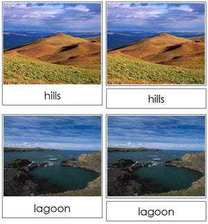 Land & Water Form Cards - Montessori geography materials
