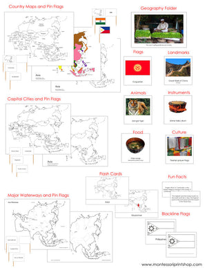 Asia Geography Deluxe Continent Bundle - Montessori Print Shop Geography Cards