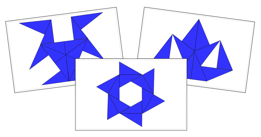 Blue Constructive Triangles Design Cards (Set 2) - Montessori Print Shop