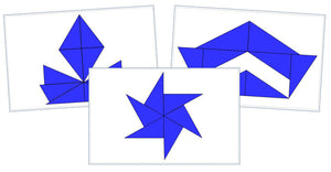 Montessori Blue Constructive Triangles Design Cards - Montessori Print Shop