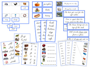 Blue Language Series Bundle (photos) - CURSIVE - Montessori Print Shop Phonics Program