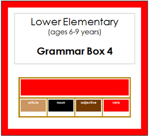 Grammar Box #4 - Verbs - elementary montessori grammar materials