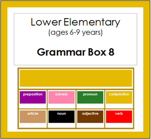 Grammar Box #8 - Conjunctions - elementary montessori grammar materials