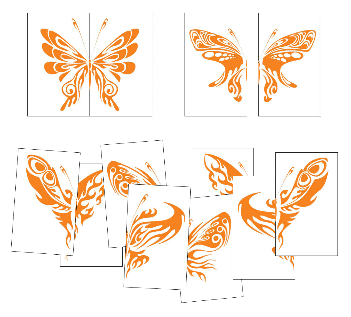 Butterfly Symmetry Matching Cards Set 2 - Montessori Print Shop visual discrimination activity