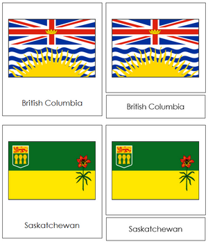Canadian Flags - Montessori Geography Cards