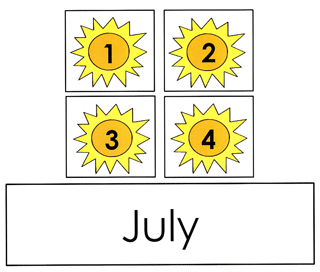 July Calendar Tags