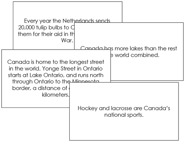 Canada Fun Fact Cards - Montessori Print Shop