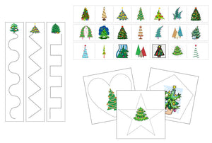 Christmas Tree Cutting Work - Preschool Activity by Montessori Print Shop