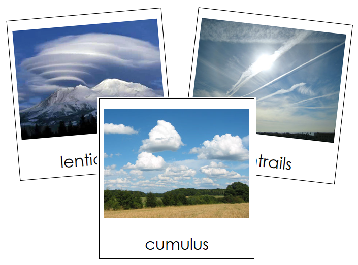 Cloud Nomenclature Cards - Montessori Print Shop