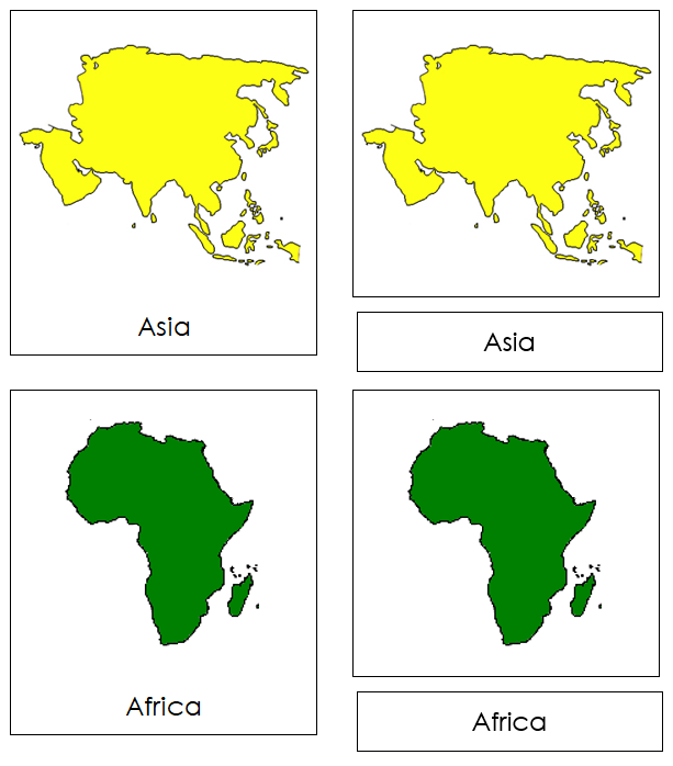 Montessori Continent Map Printable