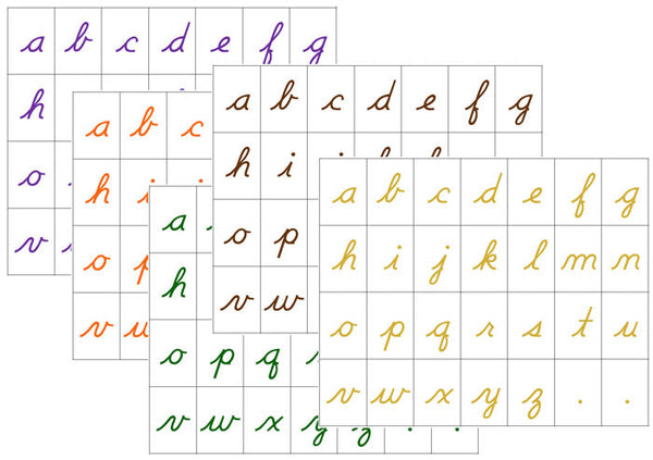 Montessori Moveable Alphabet Letters (cursive) - Montessori Print Shop ...