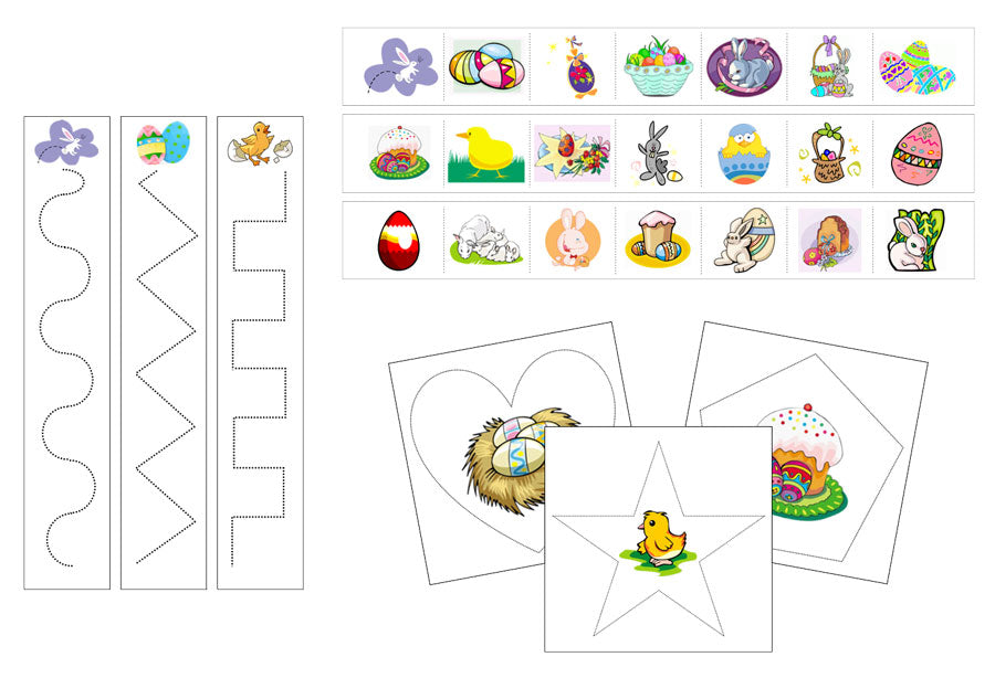 Easter Cutting Work - Preschool Activity by Montessori Print Shop