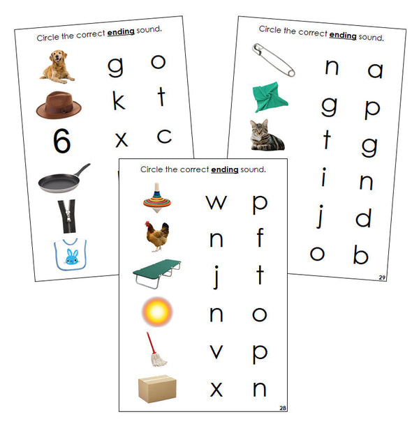 Ending Sound Choice Cards Step 1 (photos) - Montessori Print Shop