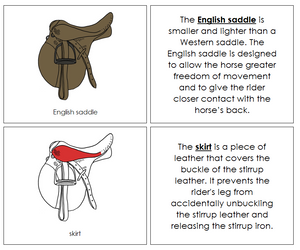 English Saddle Nomenclature Book (red) - Montessori