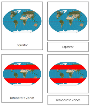 Geographic Coordinate System 3-Part Cards - Montessori Print Shop Geography Lesson