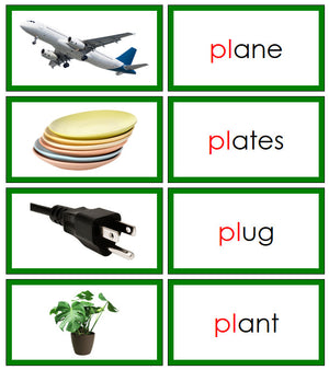Green Blends & Digraphs - Set 1 (photos) - Montessori Print Shop phonogram language program