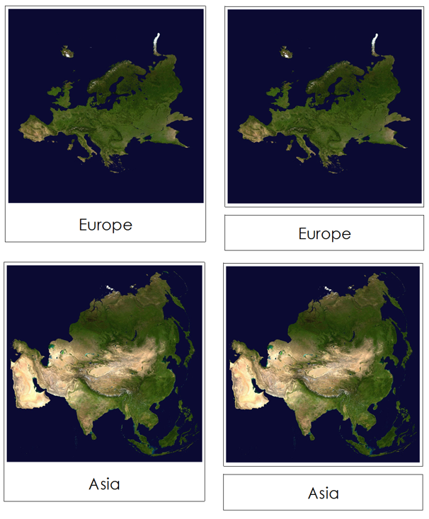 Map of the World Hemispheres Montessori Geography -  Portugal