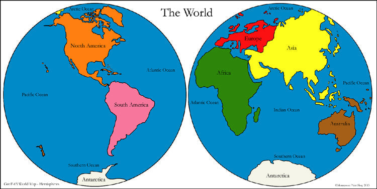 Montessori Continent Map Printable