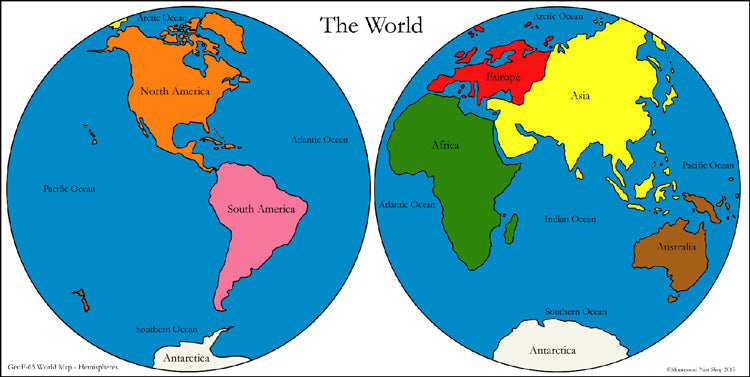 World Hemispheres Maps & Masters - Montessori Print Shop