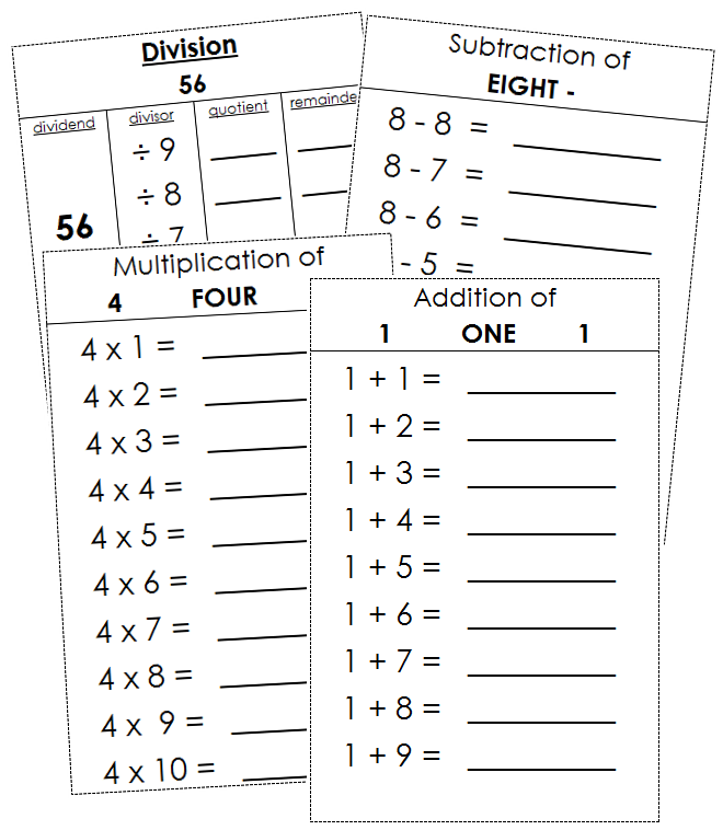 Montessori Math Booklets - Sequential Order