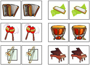Musical Instruments Match-Up & Memory Game - Montessori Print Shop