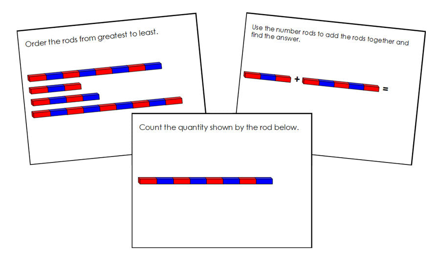Number Rods Control Chart Number Rod Command Cards - Montessori Print Shop