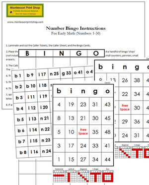 Number Bingo - Montessori Print Shop